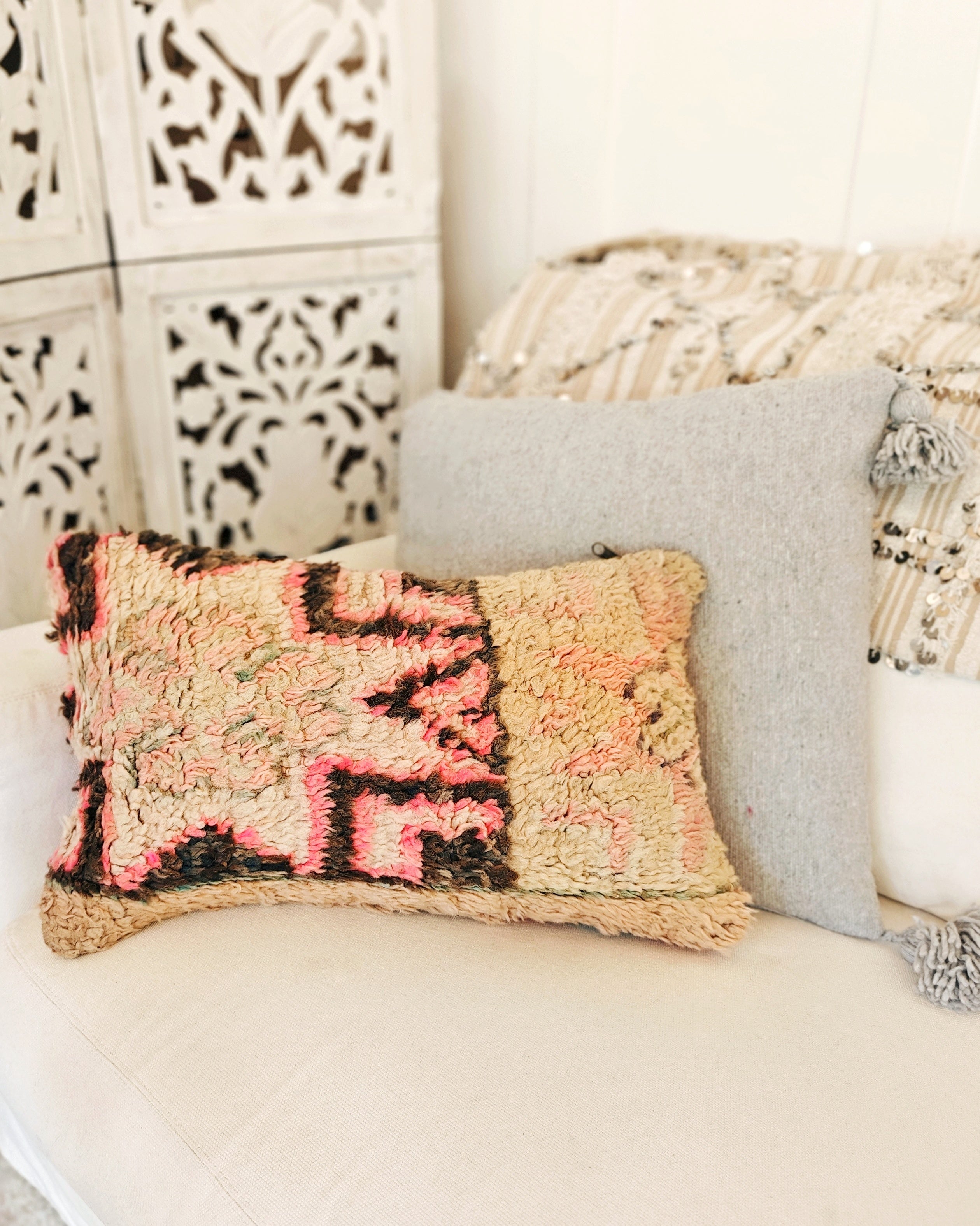 Pink Stella vintage Kissen Marokko