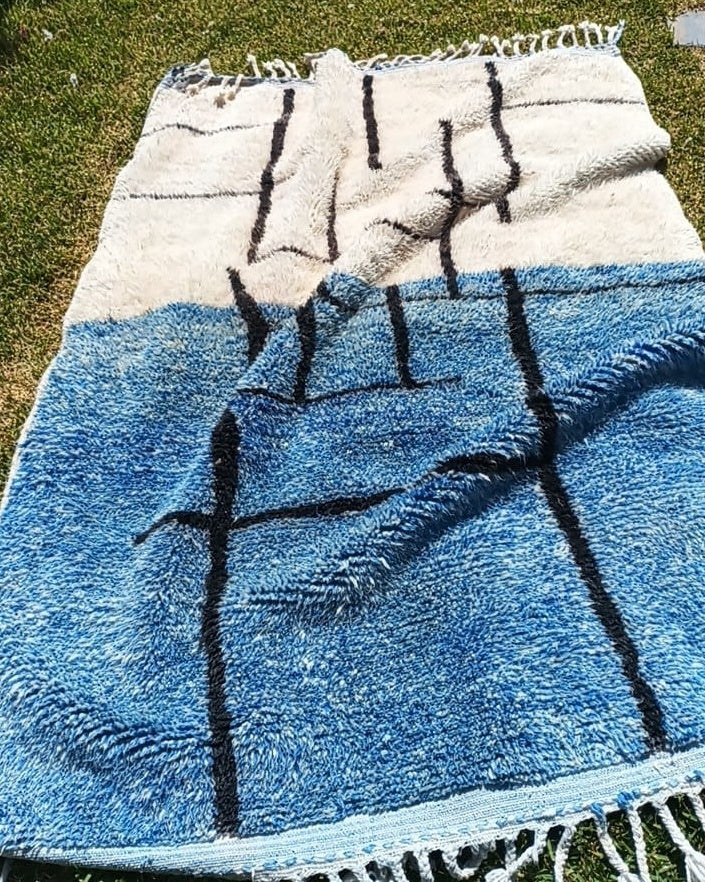 Berberteppich blau aus Marokko