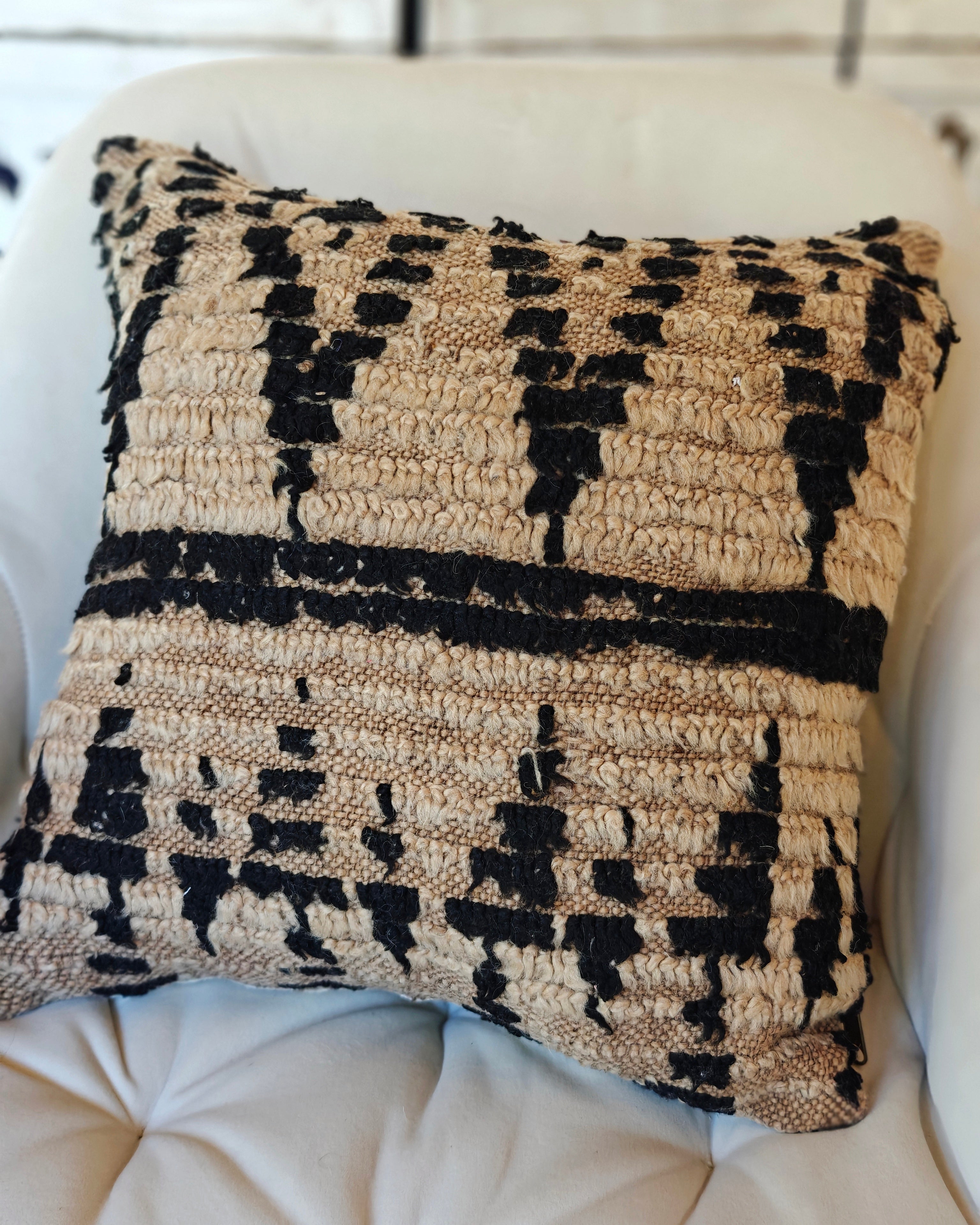 Boho Kissen schwarz beige