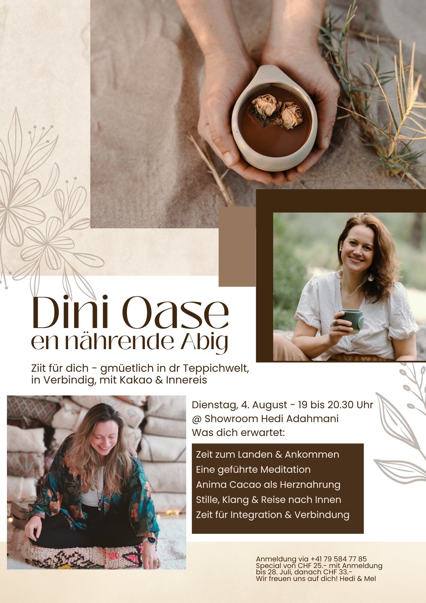 Dini Oase - en nährende Abig mit Meditation & Kakao DAVOS