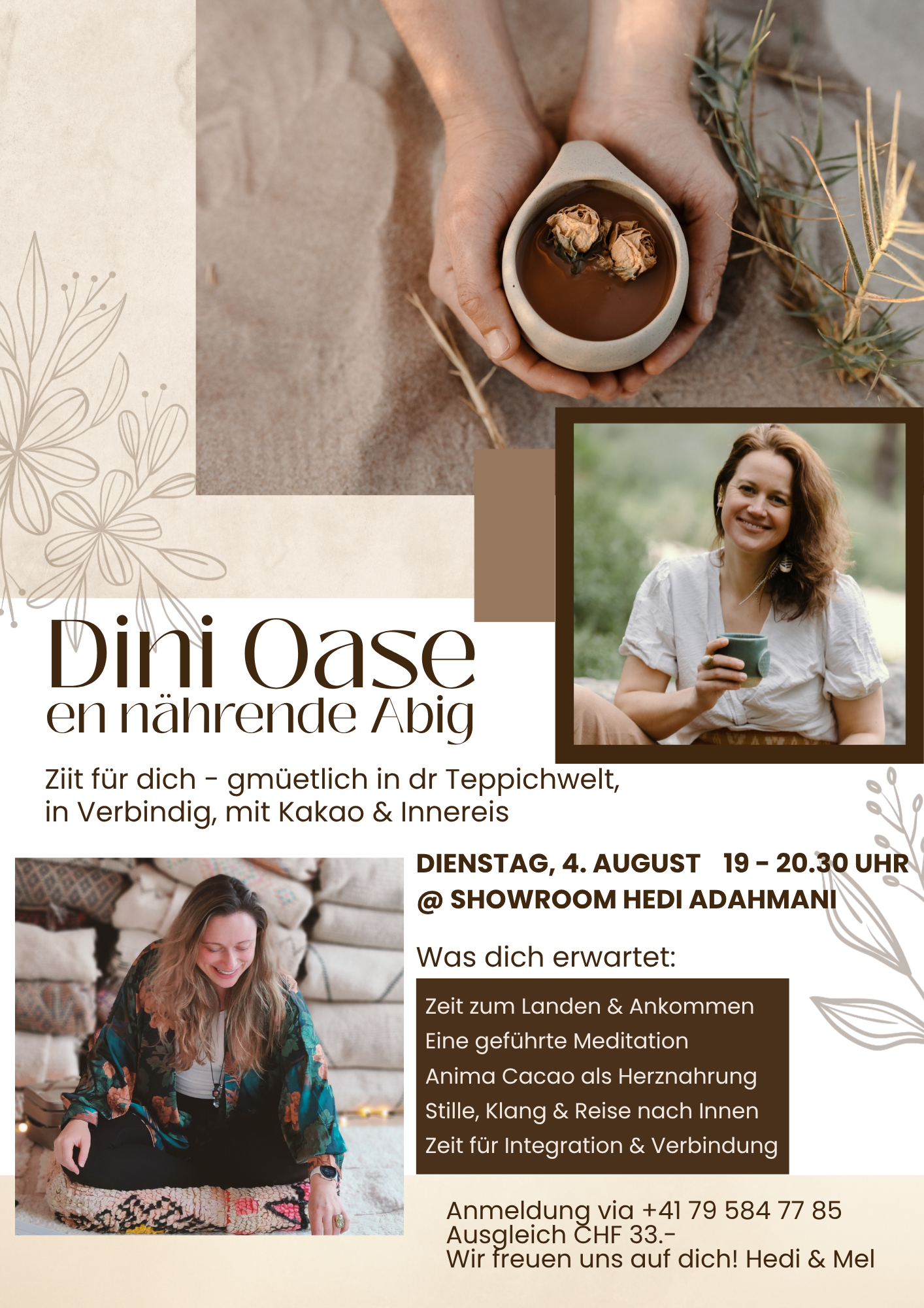Dini Oase - en nährende Abig mit Meditation & Kakao DAVOS