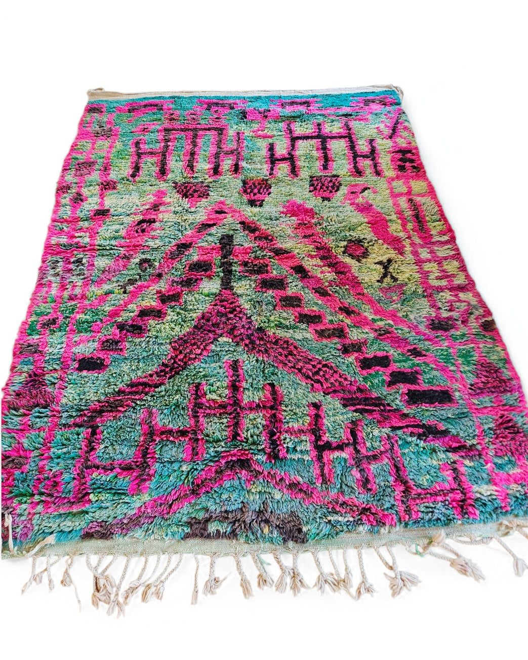 Grün pink Berberteppich Marokko