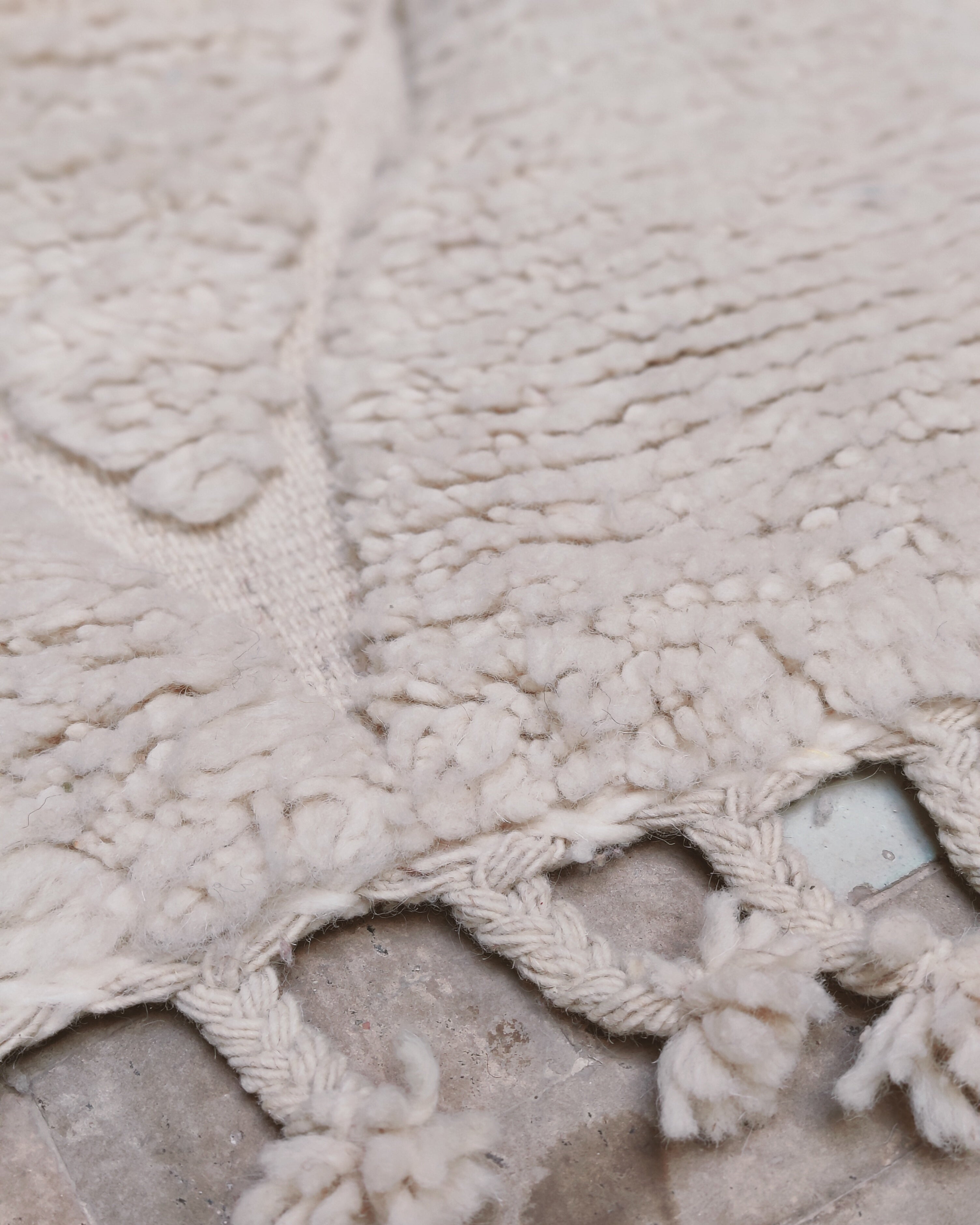 Marmusha Teppich aus Wolle Fransen 