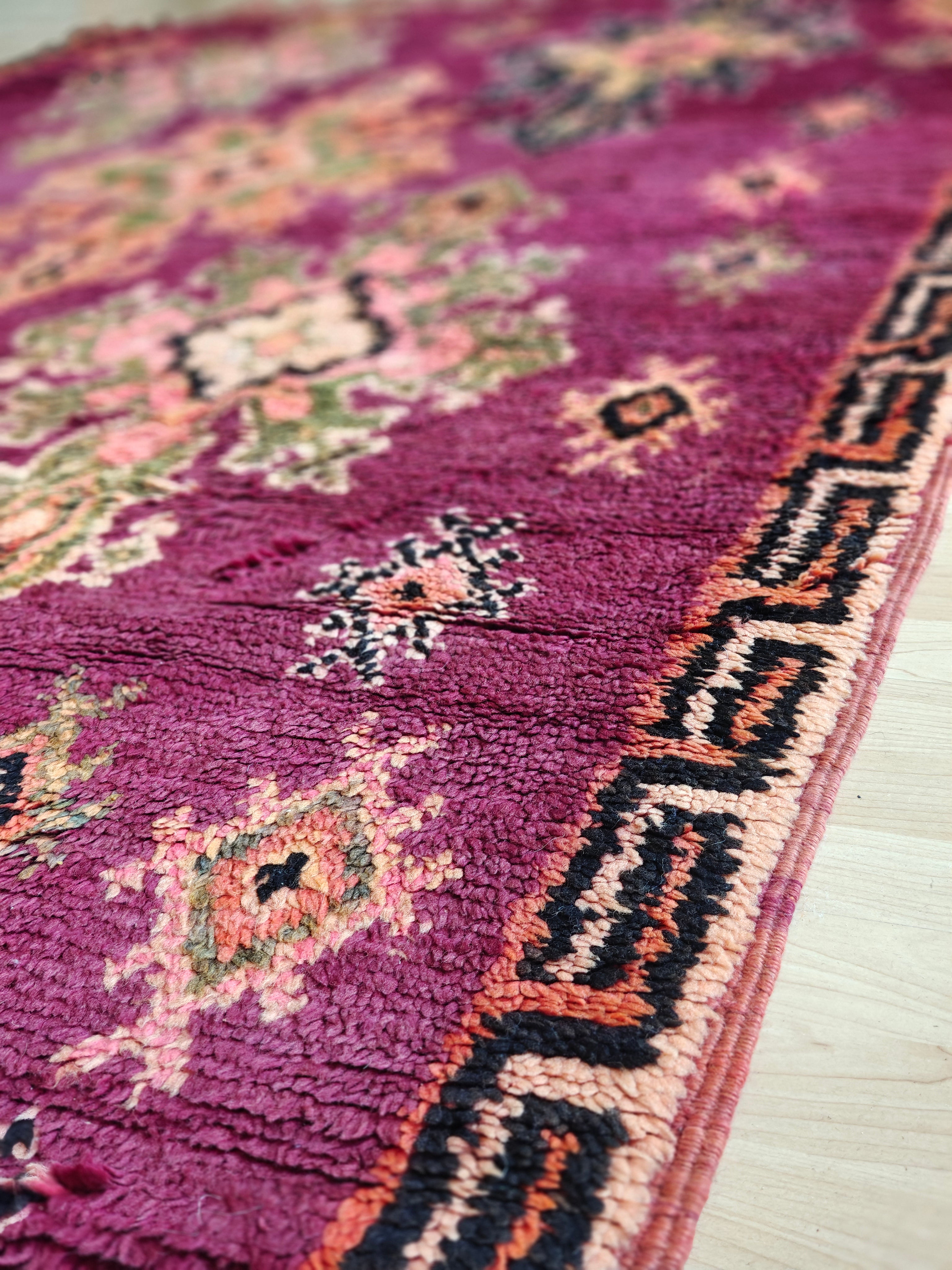 Bohemian Boujaad Teppich BORDEAUX-LILA LILA 1.8 x 3.3