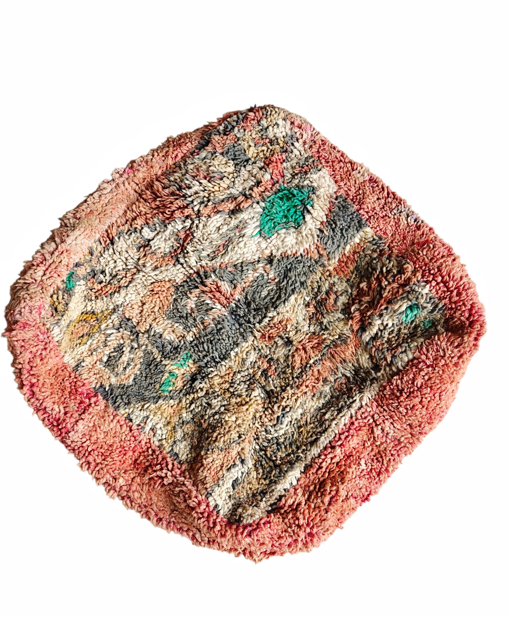 Pouf Sitzkissen terracotta beige grün