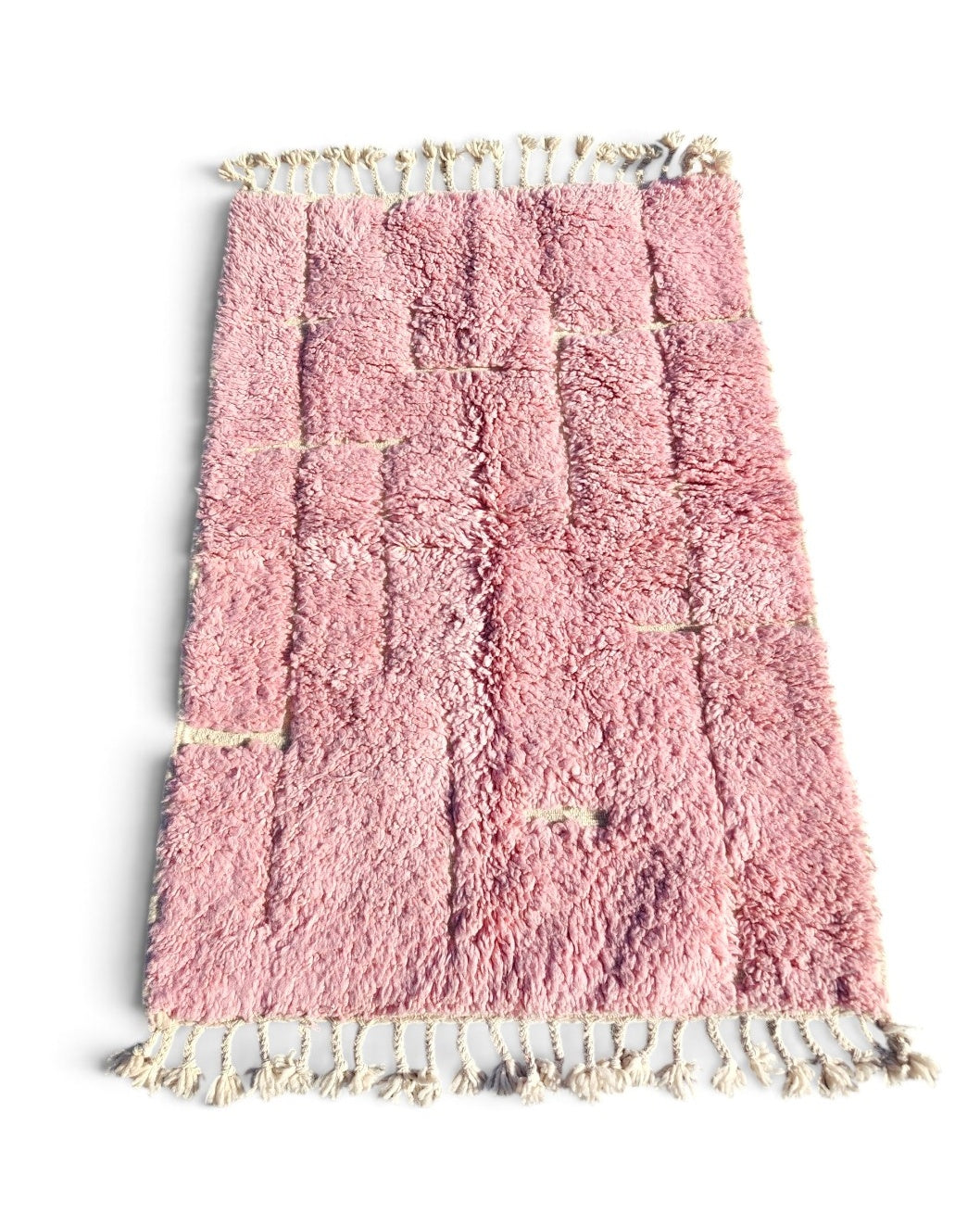 Rosa Pink Beni Ourain Wollteppich aus Marokko