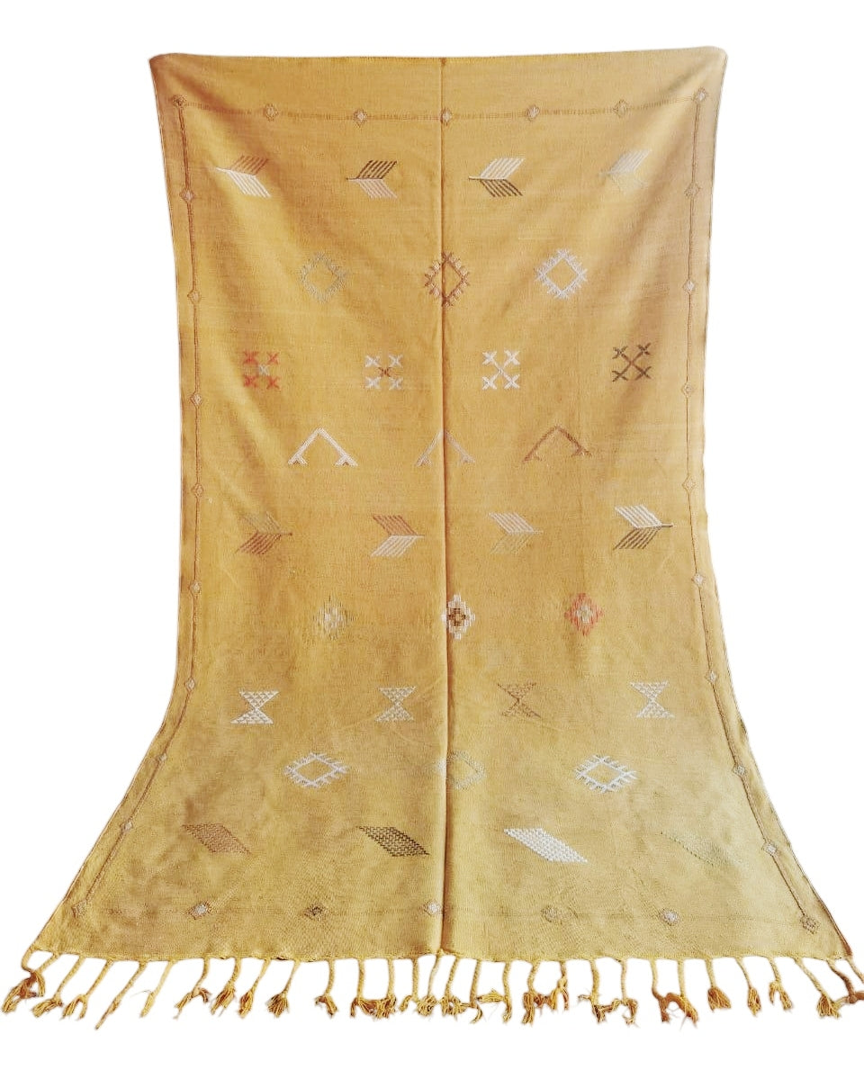 Sabra Kilim Teppich gelb aus Marokko