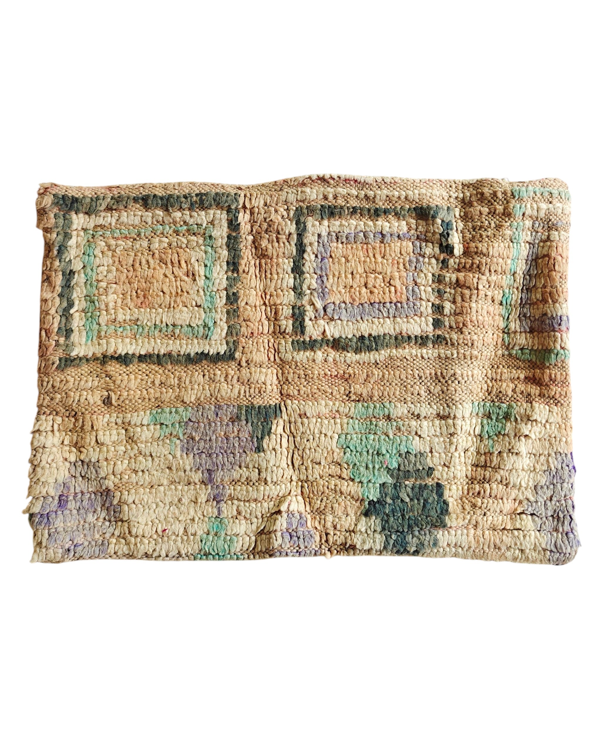 Vintage Deko-Kissen aus Wolle beige