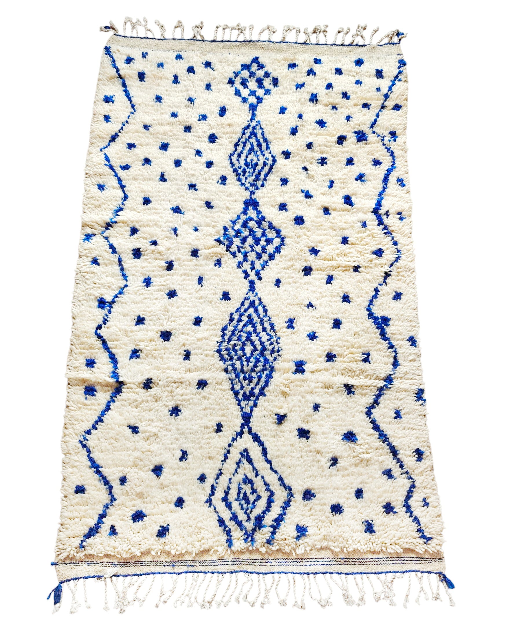 Azilal Beni Ourain Teppich weiss blau 