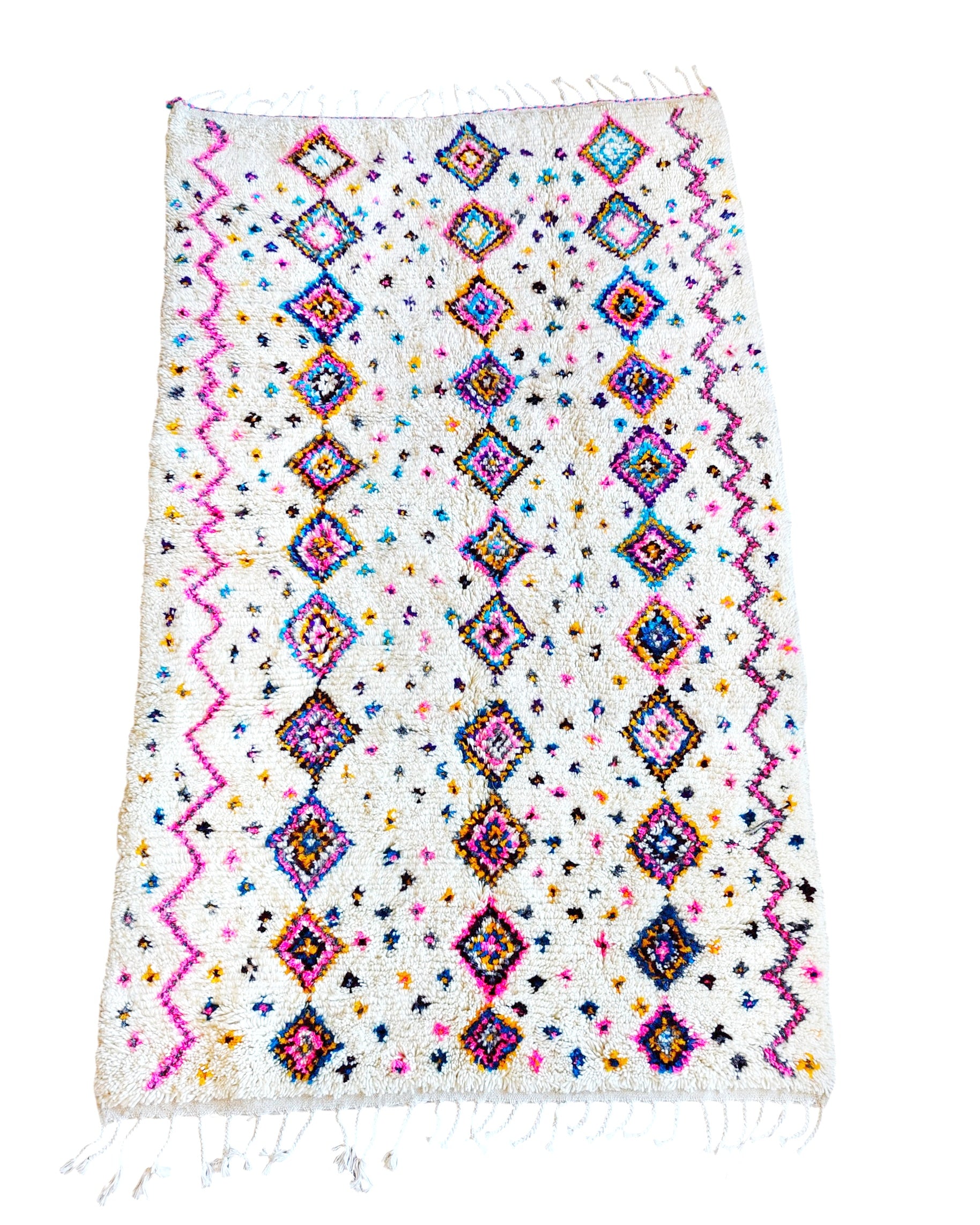 Azilal Teppich aus Wolle mit Punkten 