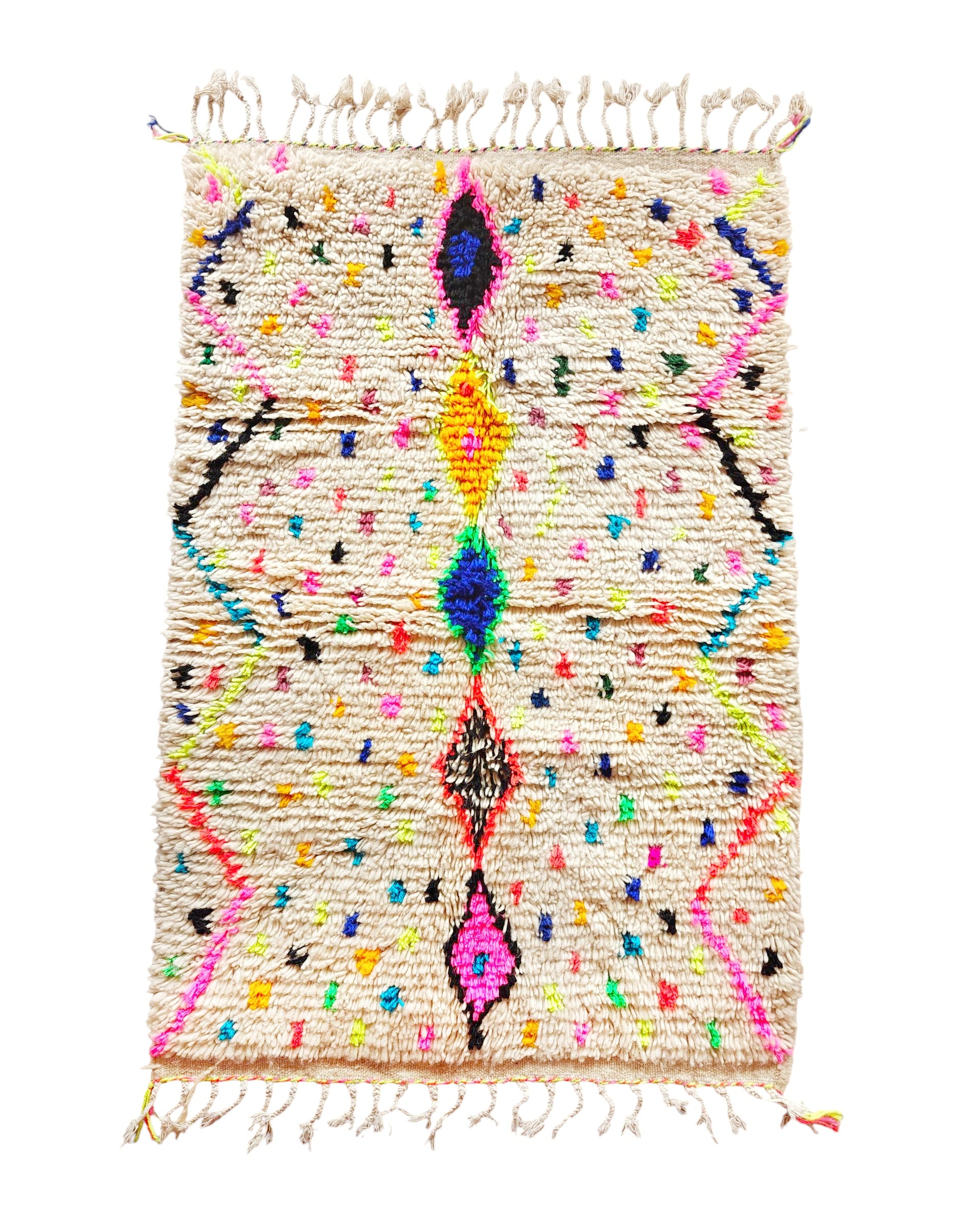 Azilal Teppich mit bunten Punkten 