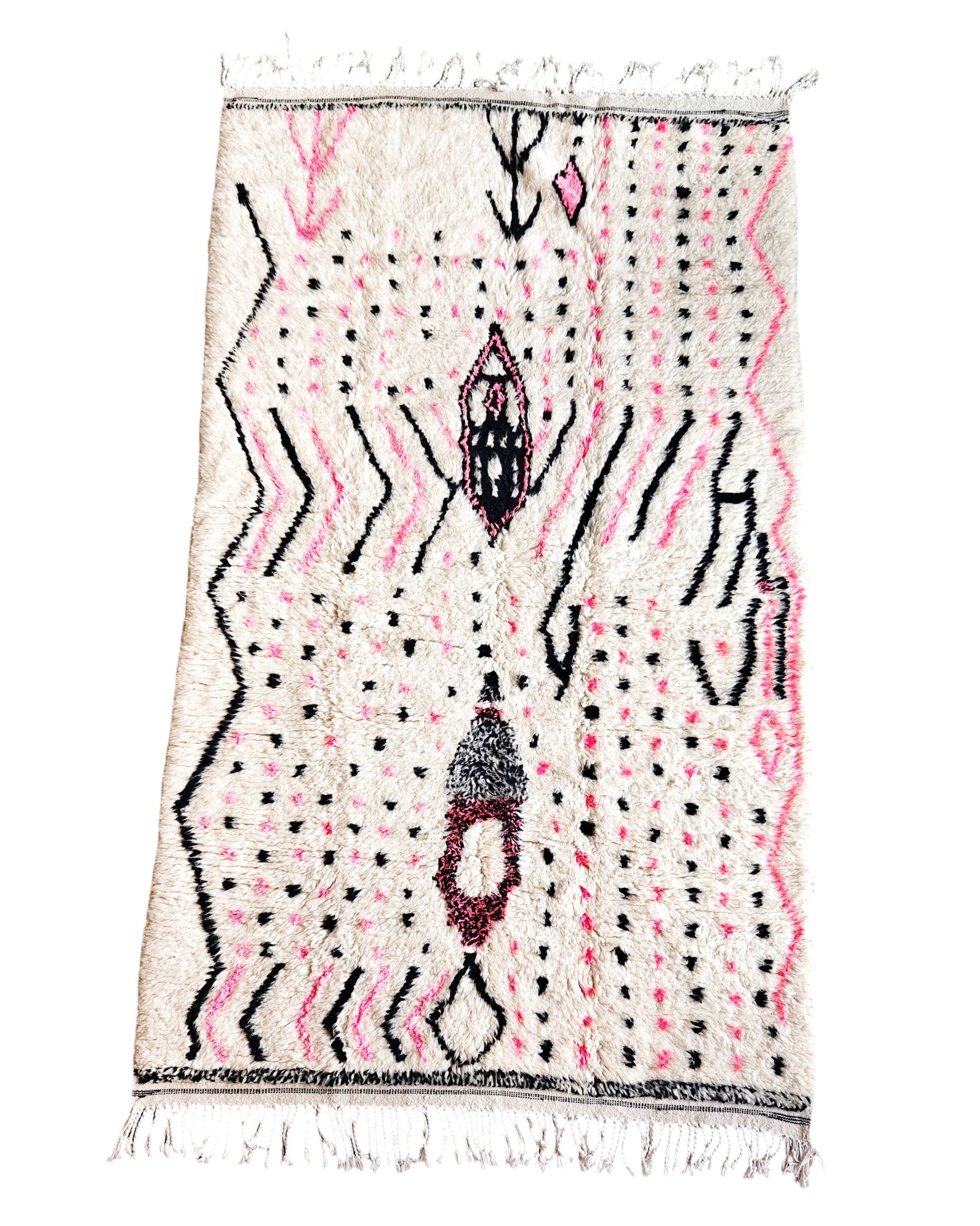 Azilalteppich schwarz pink 