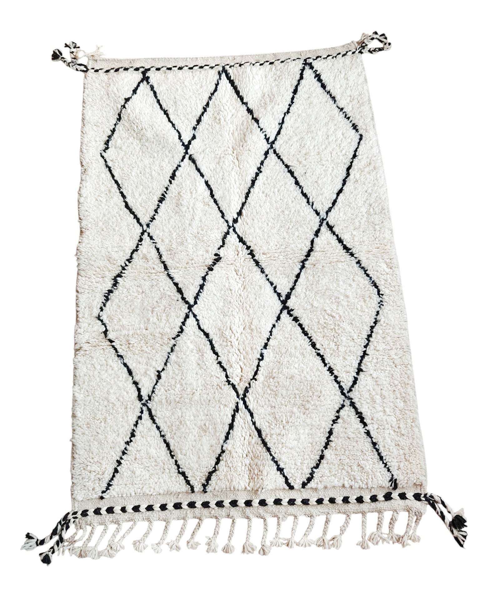 Beni Ourain Teppich aus Marokko Wolle 