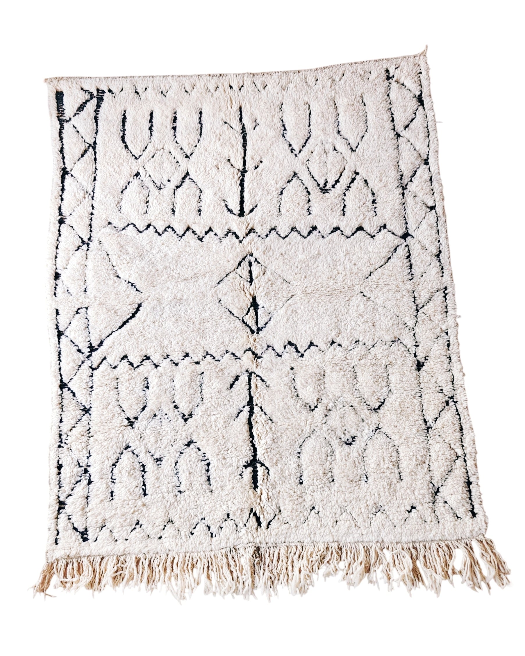 Beni Ourain Teppich kreatives Muster Wolle