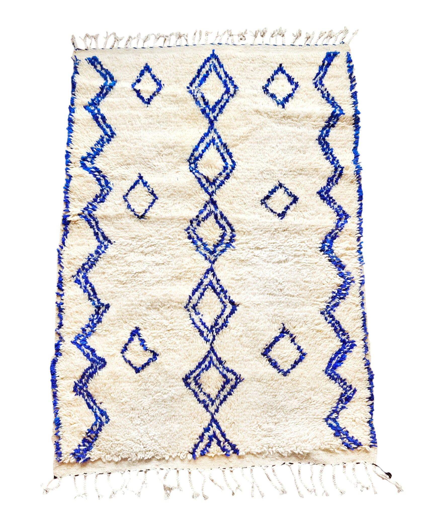 Blauer Beni Ourain Azilal Teppich 