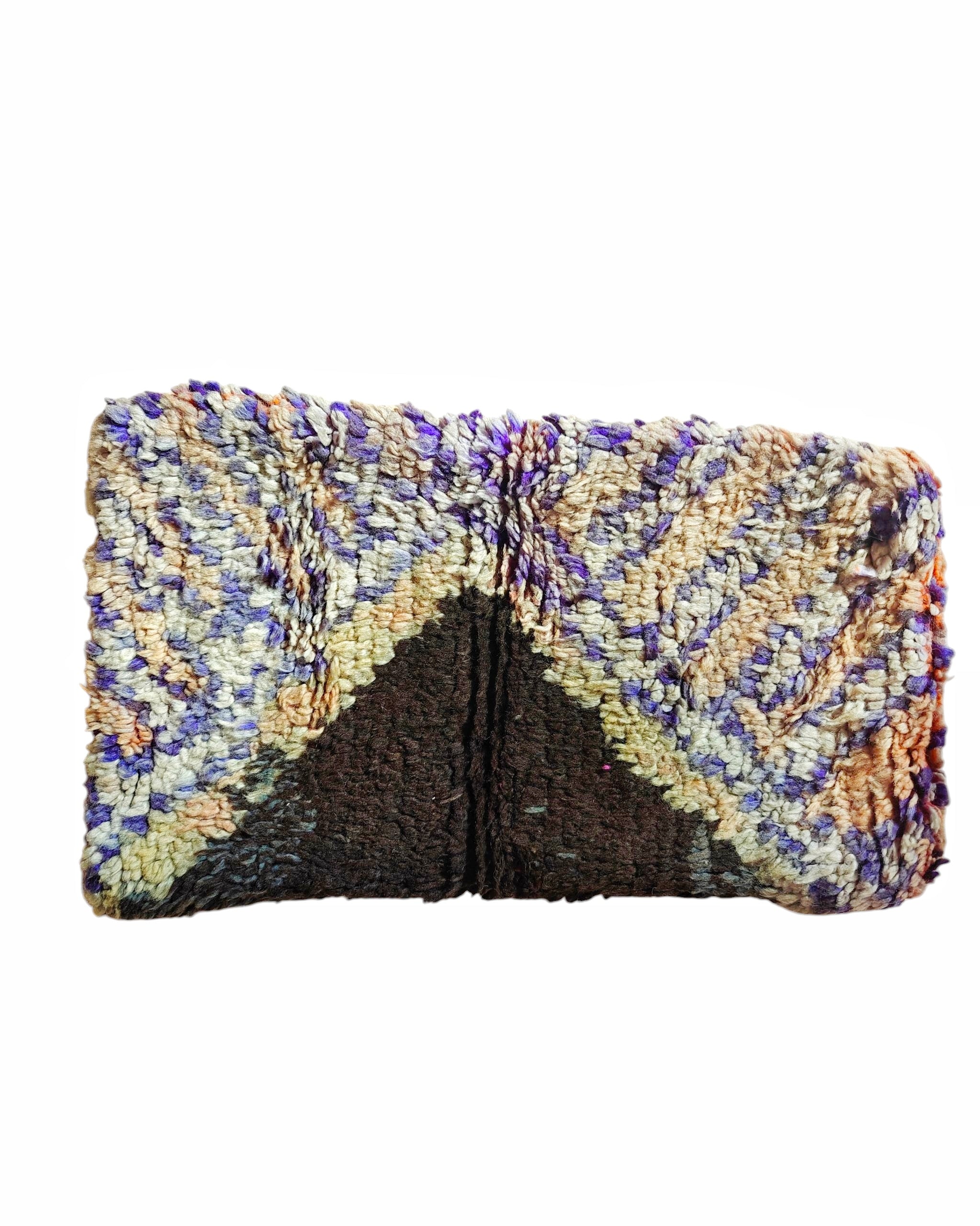 Bohemian Dekokissen aus Marokko mit schwarzem Berg