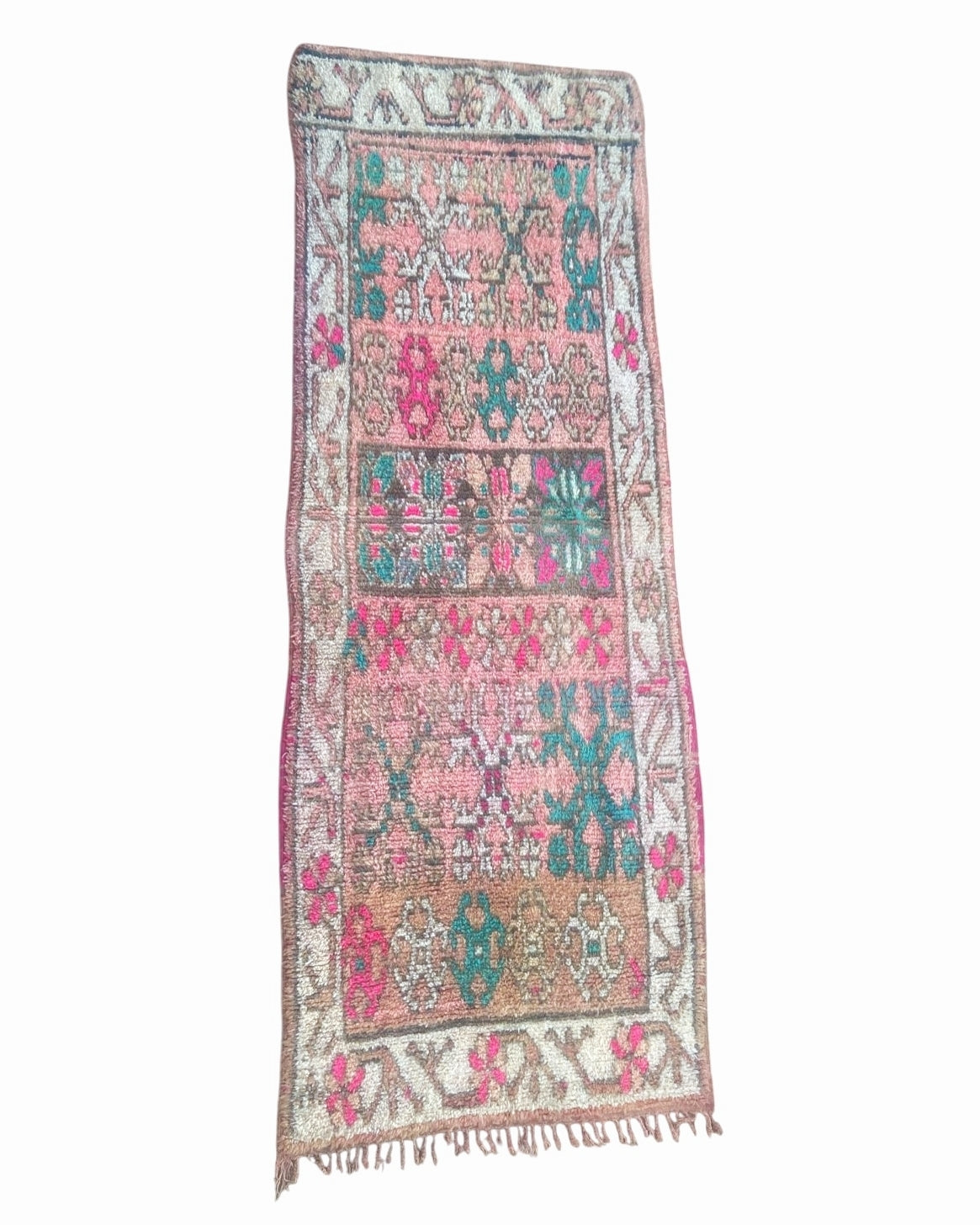 Boujaad Berber Teppich Läufer beige pink türkis