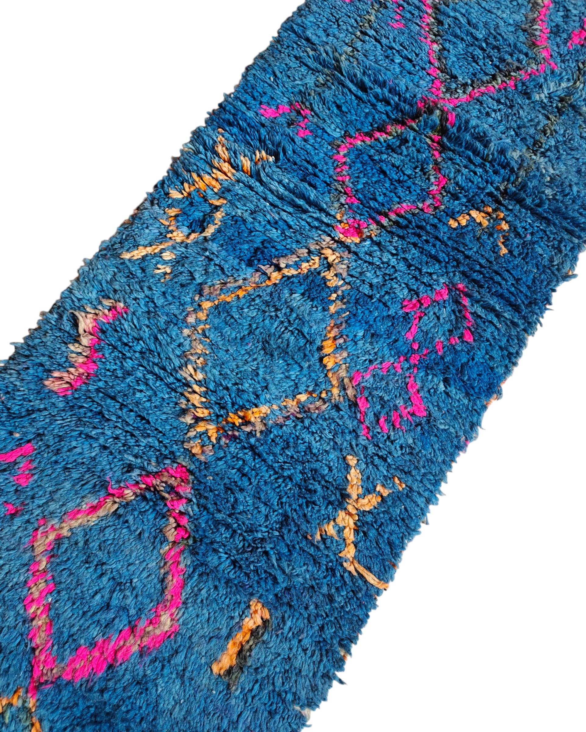 Boujaad Teppichläufer blau pink orange 