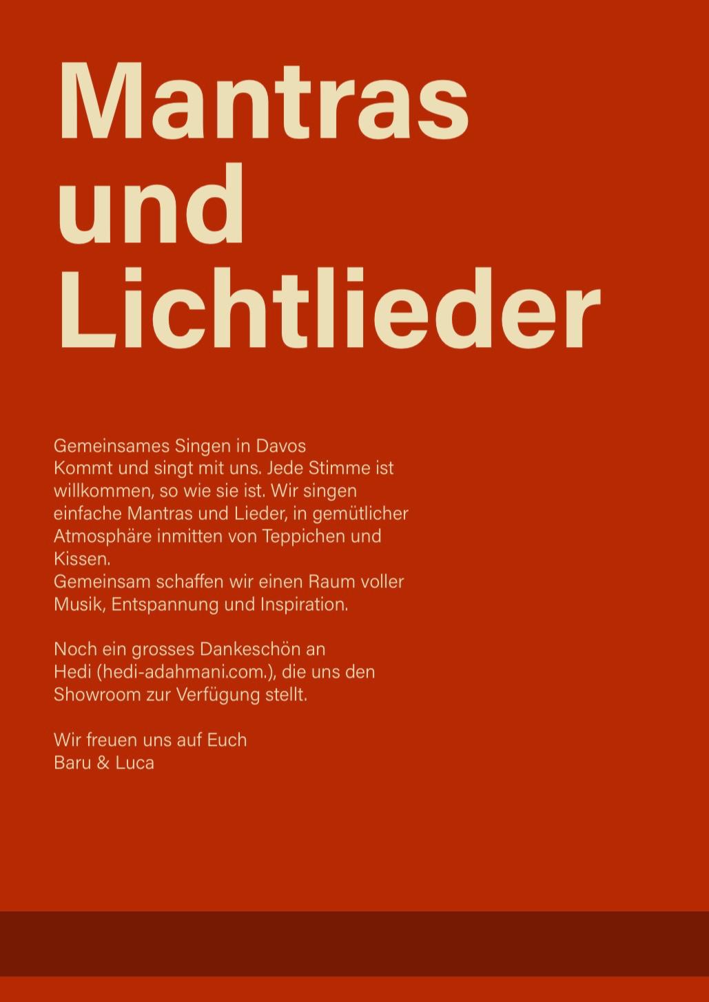 Mantra Chanting Singkreis Davos