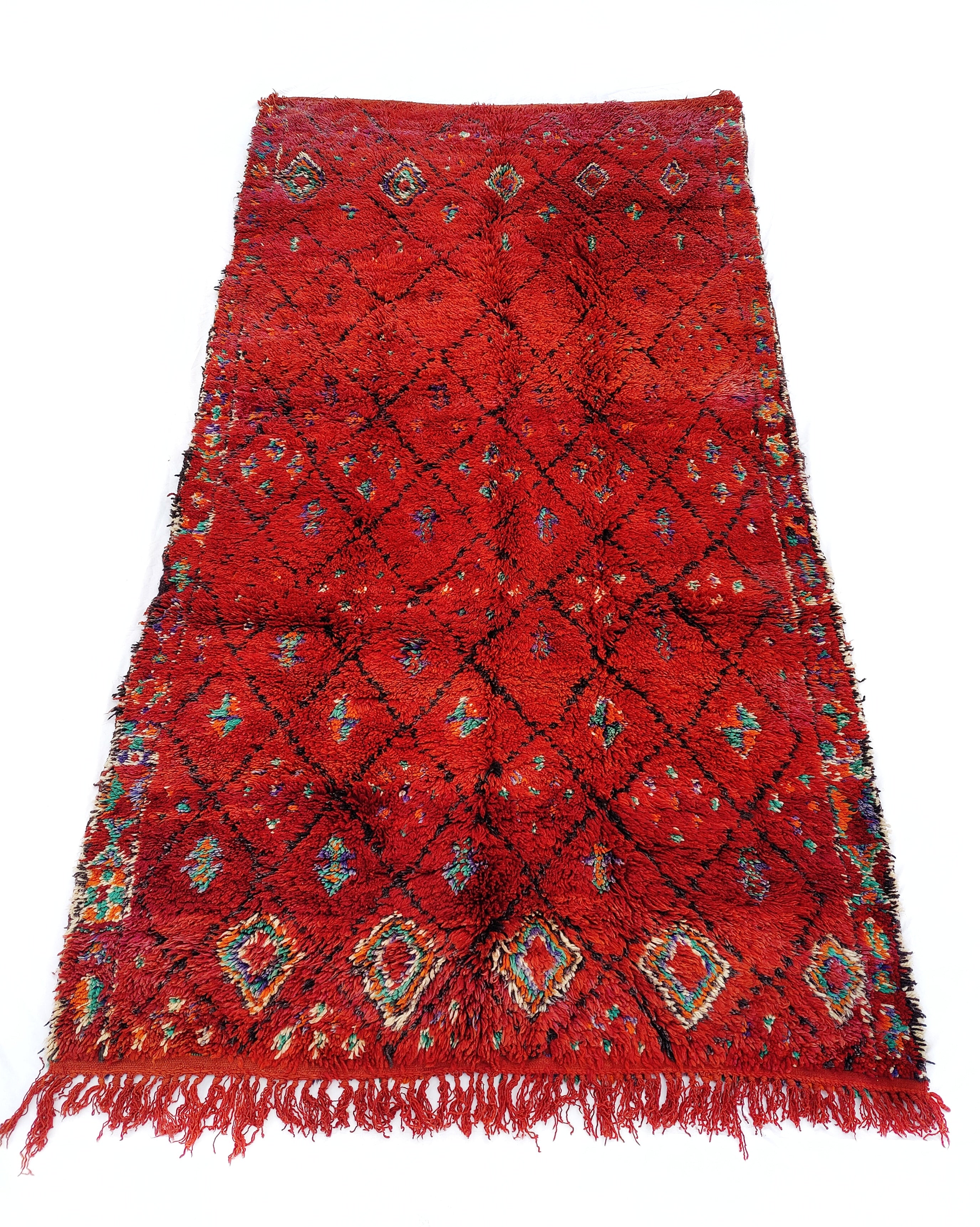 Roter Berber Teppich Boujaad aus Marokko