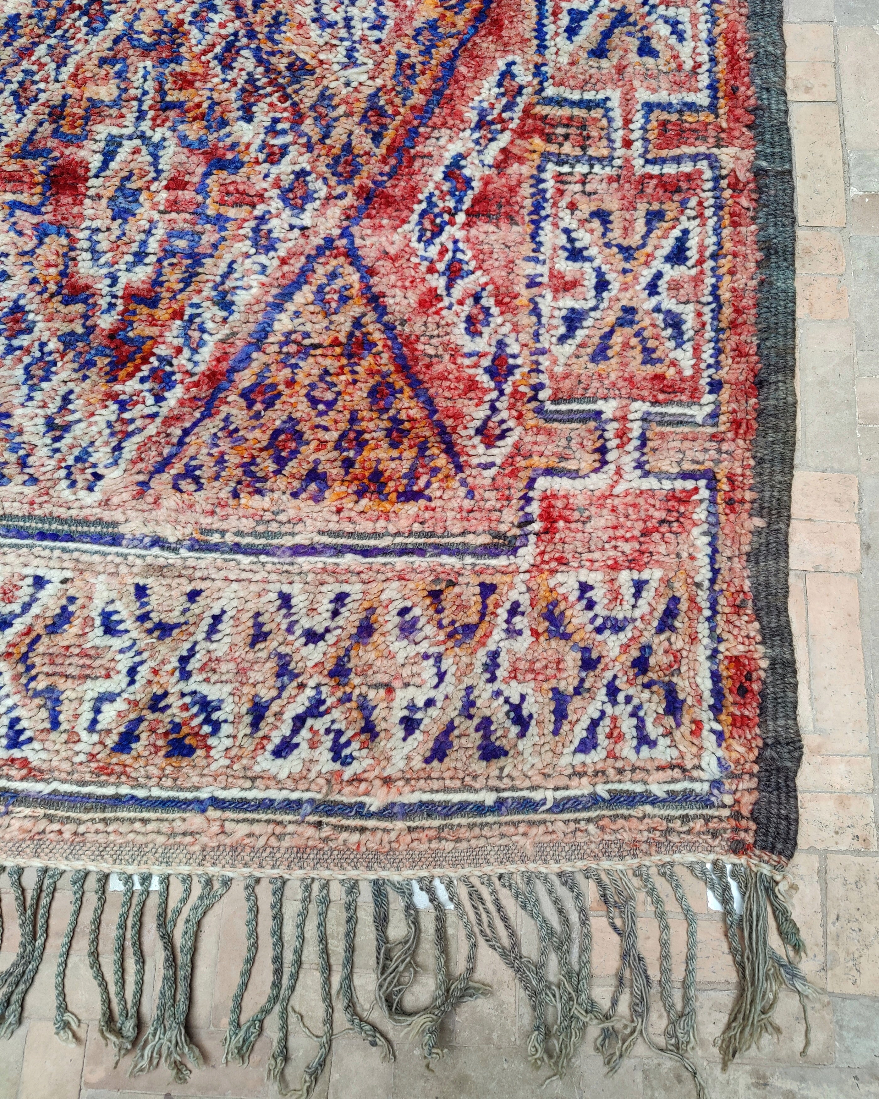 Vintage Berber Teppich Fransen 