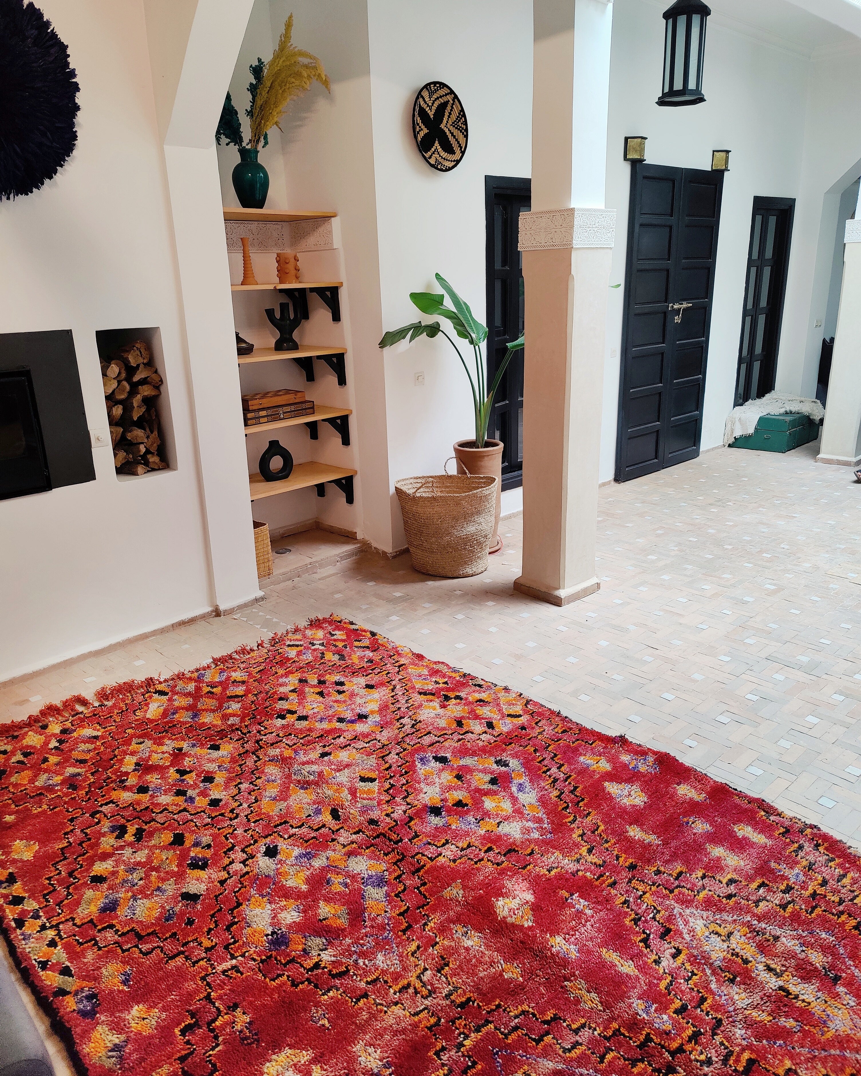 Berber Teppich rot im Wohnzimmer 