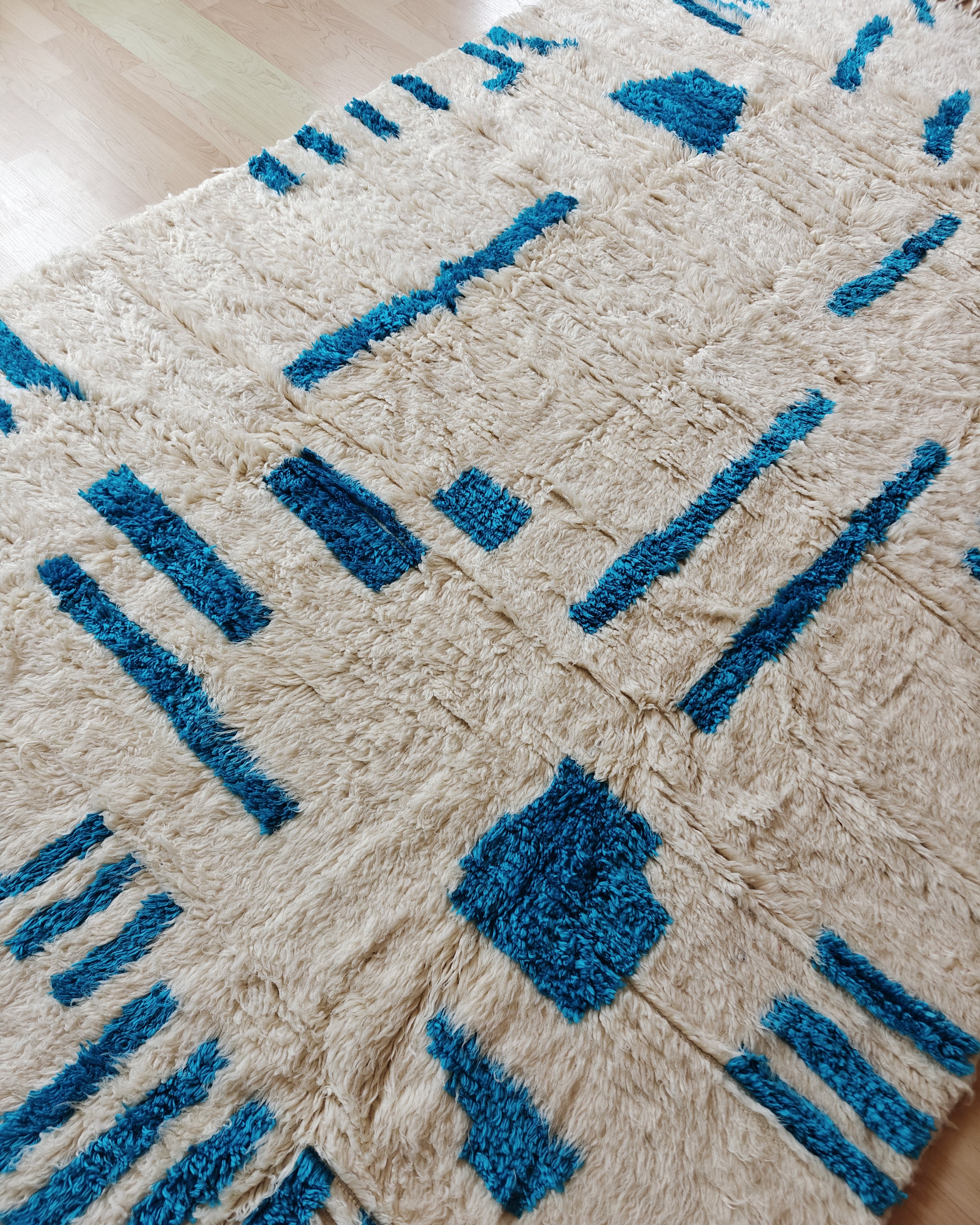 Tiefes Türkisblau AZILAL Teppich 1.8 x 3