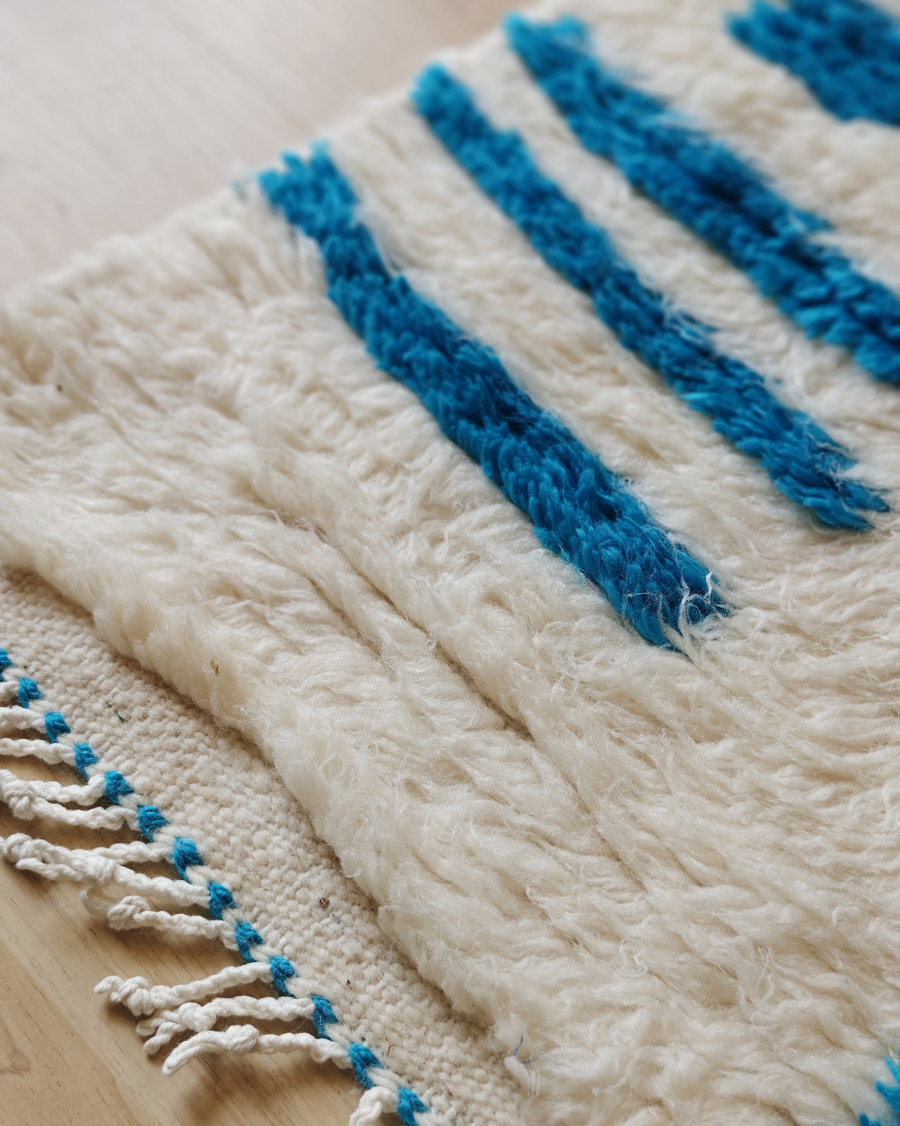 Tiefes Türkisblau AZILAL Teppich 1.8 x 3