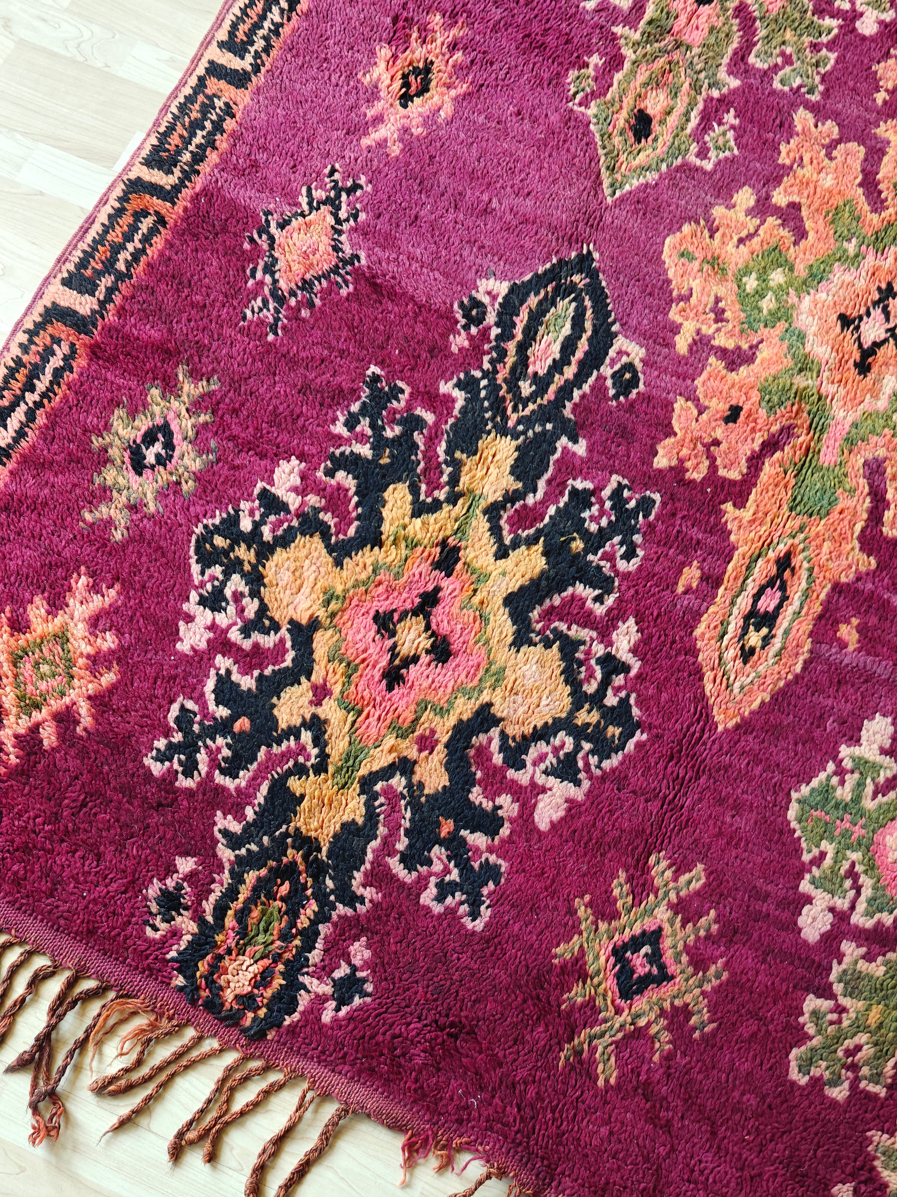 Bohemian Boujaad Teppich BORDEAUX-LILA LILA 1.8 x 3.3