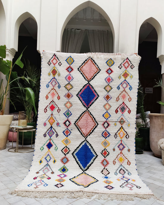 Upcyling Teppich aus Textilien Marokko Berberteppich bunt