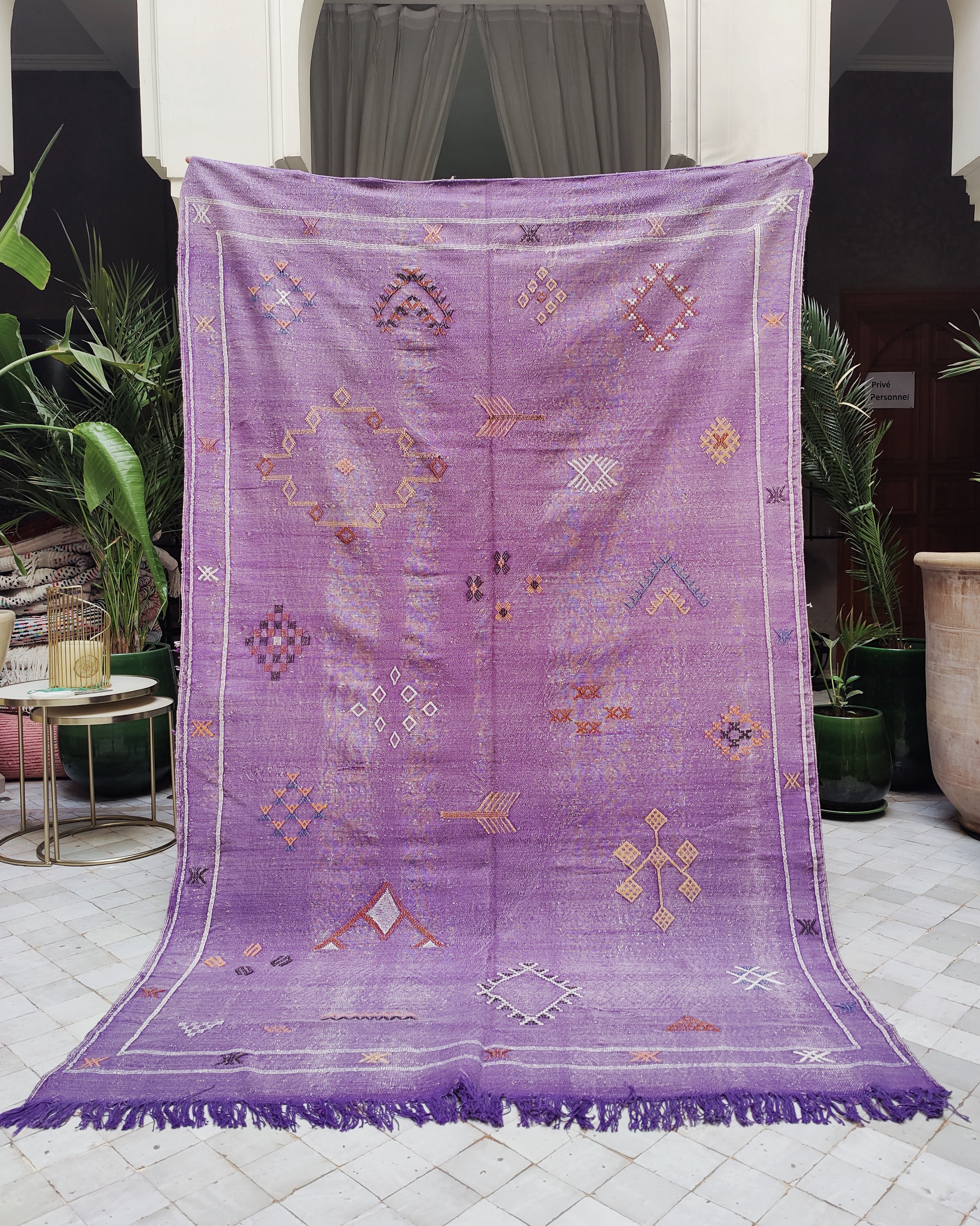 Purple Berber Carpet Sabra Kilim from Morocco 