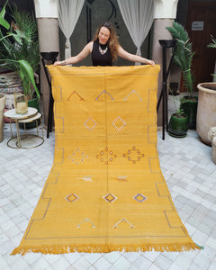 Sabra Kilim Teppich aus Marokko gelb