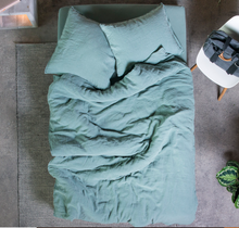 Load image into Gallery viewer, LaVie Bed Linen LINUS SPRUCE GREEN